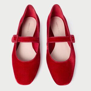 NEW Loeffler Randall size 8 Ginger Red Velvet Mary Jane